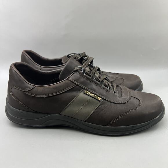 Mephisto Air Jet Runoff Oxford Men Size 10 Brown Leather Casual Comfort Shoes - Picture 1 of 9